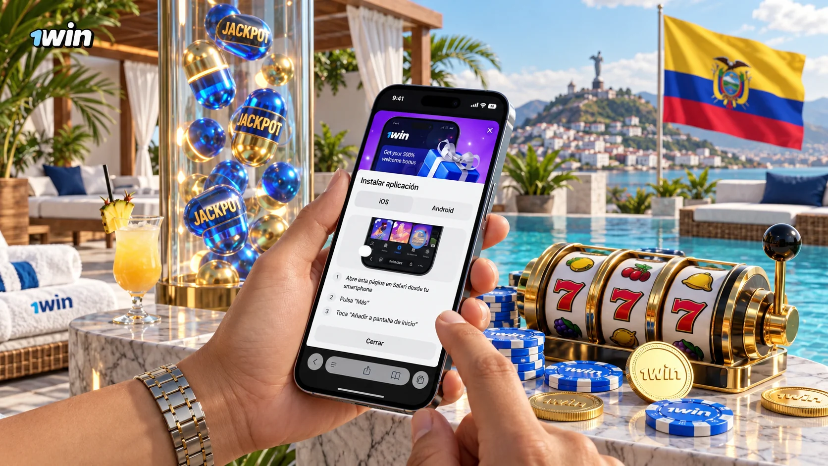 Instalar la app de 1Win Casino en iPhone desde Safari