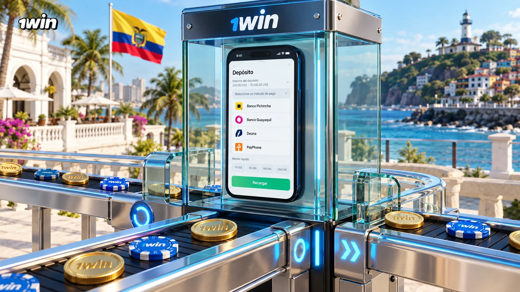 Depósito en 1Win Ecuador en USD desde el móvil